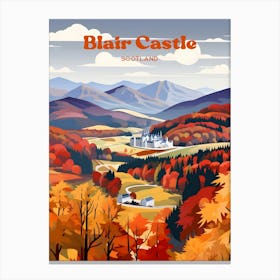 Blair Castle Scotland Autumn Travel Art Canvas Print