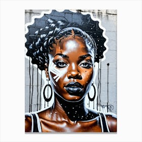 Graffiti Mural Of Beautiful Black Woman 344 Canvas Print