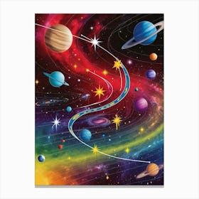 Planets In Space 12 Canvas Print