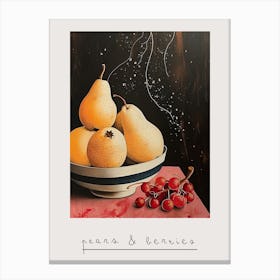 Pears And Berries Art Deco Poster Canvas Print