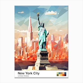 New York City, Usa, Geometric Illustration 4 Poster Canvas Print