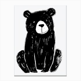 B&W Black Bear Canvas Print