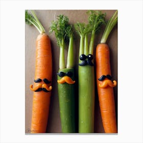 Carrots With Mustaches Canvas Print