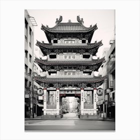 Taipei, Taiwan, Black And White Old Photo 4 Canvas Print