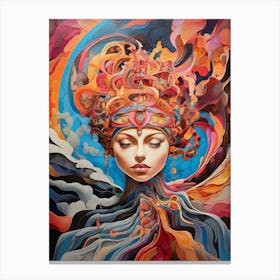 Woman With A Headdress Canvas Print