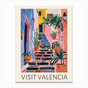 Visit Valencia Travel Poster Canvas Print