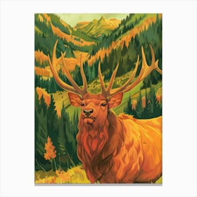 Elk Illustration 8 Canvas Print