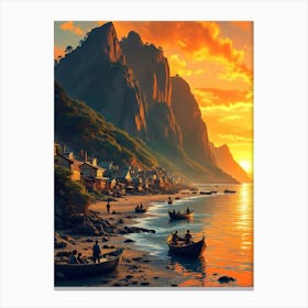 Sunset By The Sea Canvas Print