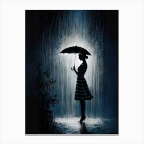 Woman In The Rain 1 Canvas Print