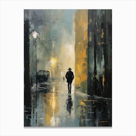 Walk In The Rain Canvas Print