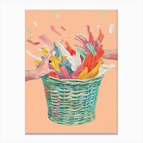 Basket Of Clothes Canvas Print