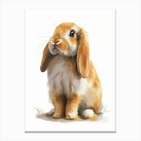 Florida White Rabbit Nursery Illustration 5 Canvas Print