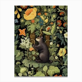 Bear In The Forest William Morris Canvas Print