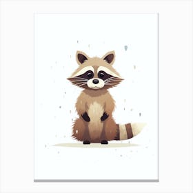 Raccoon Cute Illustration 5 Canvas Print