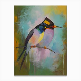 Vibrant Impressionistic Painting Of Two Birds Canvas Print