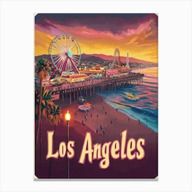 Aihrgdesign A Classic 1960s Travel Poster For Los Angeles Canvas Print