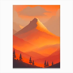 Misty Mountains Vertical Composition In Orange Tone 182 Canvas Print