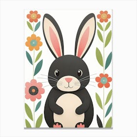 Floral Cute Baby Bunny Nursery (12) Canvas Print
