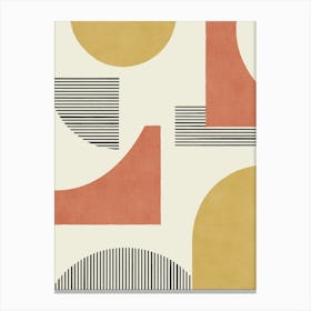 Line Art Geometric Abstract Pattern - Orange Gold Yellow Canvas Print