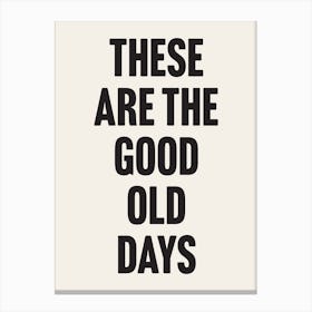 These Are The Good Old Days - Wall Art Quote Poster Print Canvas Print