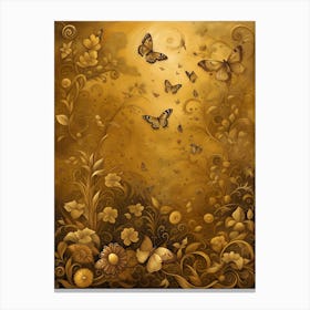 Golden Butterflies Canvas Print