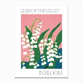 Lilies Of The Valley In Bloom Flowers Bold Illustration 1 Canvas Print