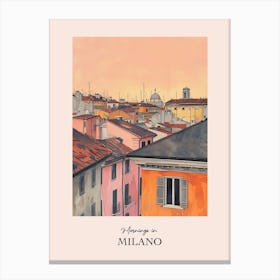Mornings In Milano Rooftops Morning Skyline 4 Canvas Print