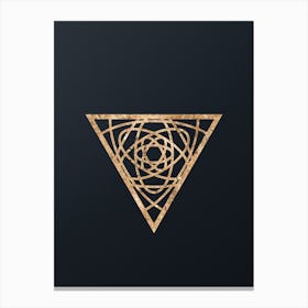 Geometric Gold Glyph on Dark Teal n.0486 Canvas Print