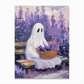 Ghost Sitting On A Bench Canvas Print