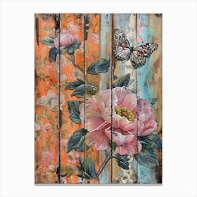 Butterfly And Flowers 15 Canvas Print