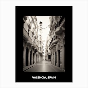 Poster Of Valencia, Spain, Mediterranean Black And White Photography Analogue 4 Canvas Print