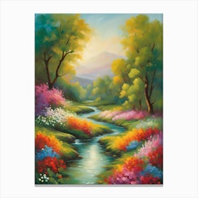 Stream In The Forest Canvas Print