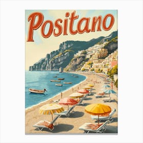 Aihrgdesign A Classic 1960s Travel Poster For Positano Showca A3a0b305 1f39 40b3 8227 B0eb7b33e80c 2 Canvas Print