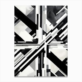 Intersection Abstract Black And White 7 Canvas Print