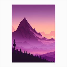 Misty Mountains Vertical Composition In Purple Tone 66 Canvas Print