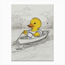 Duck In A Boat Canvas Print