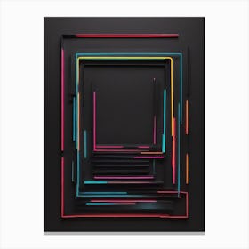 Neon Square Frame Canvas Print