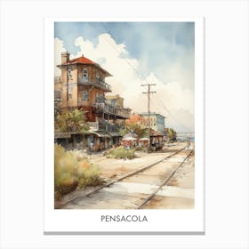 Pensacola Watercolor 1travel Poster Canvas Print