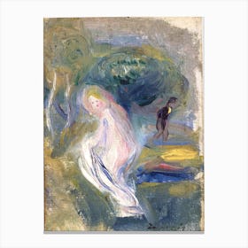 Nude With Figure In Background, Pierre Auguste Renoir Canvas Print