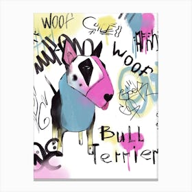 Bull Terrier Graffiti Canvas Print