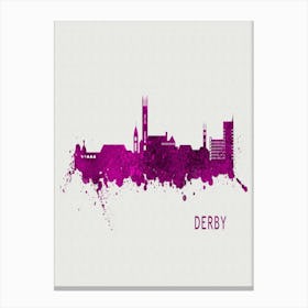 Derby England City Purple Canvas Print