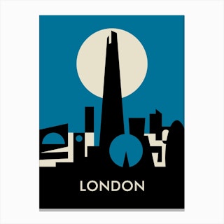 London Skyline Blue Canvas Print