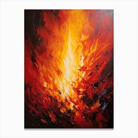 Abstract Art Of Rampant Flames Intensely Fueled By Burning Passion Roaring Upwards With Intense Cri Canvas Print