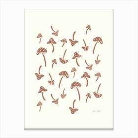 Brown Mushrooms Canvas Print