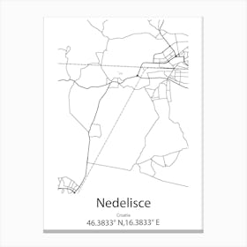 Nedelisce,Croatia Minimalist Map Canvas Print