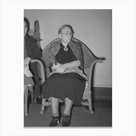 Elderly Farm Woman At Meeting Of Home Demonstration Club, Mcintosh County, Oklahoma By Russell Lee Canvas Print