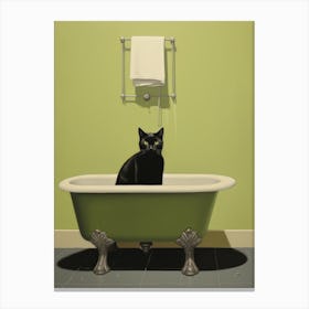 Cat In Bathtub 3 Canvas Print