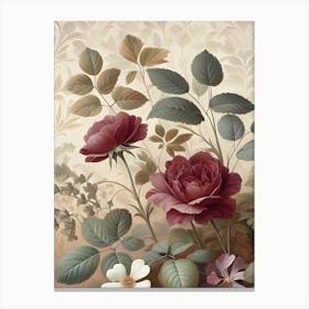 Roses And Leaves Botanical Inspired by William Morris Toile