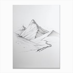 Cerro Mercedario Argentina Line Drawing 1 Canvas Print