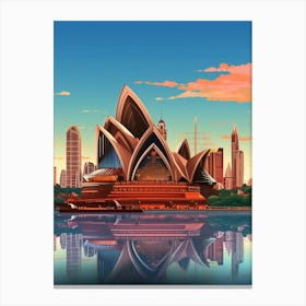 Sydney Opera House Pxiel Art 3 Canvas Print